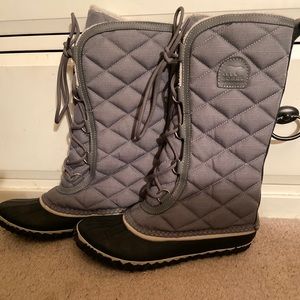 Sorel Out N about Tall Snow Boot Grey Quilted
